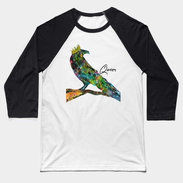 Queen Crow Baseball T-Shirt by Pamela Sue Johnson ART